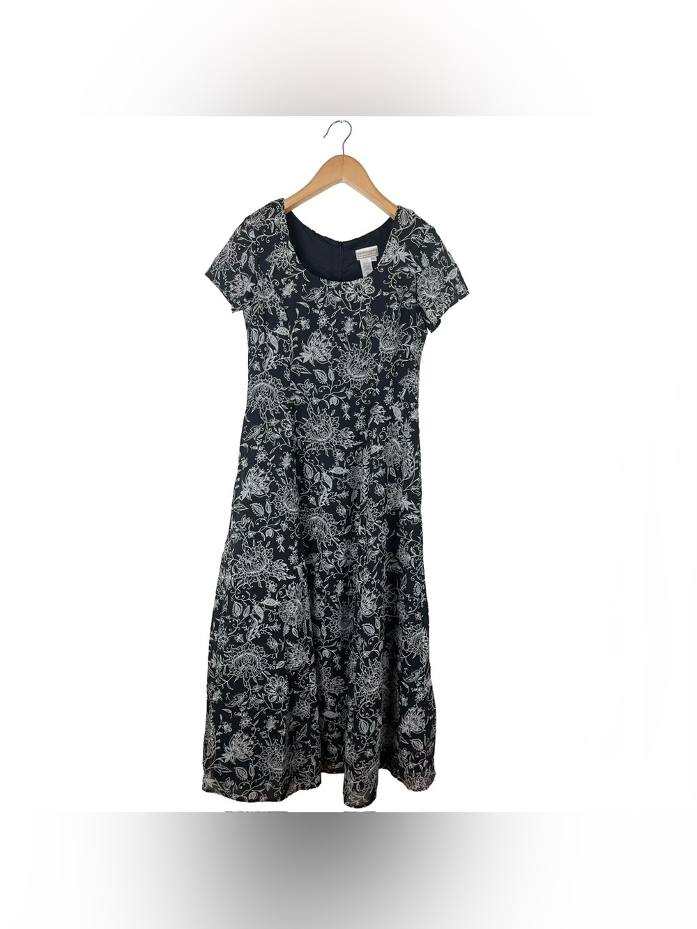 Vintage 90s Coldwater Creek Floral Chiffon Maxi Dress Women’s Size 6 Cottagecore